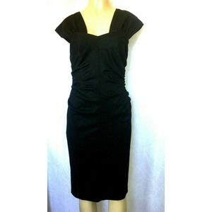Robert Rodriguez Sheath Ruched Little Black Dress